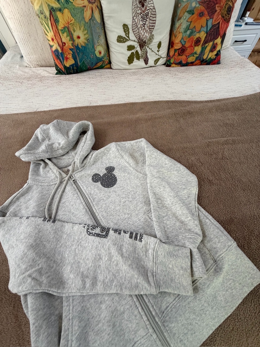 NWOT - Disney Japan Gray Zip-Up Hoodie with Mickey Detail